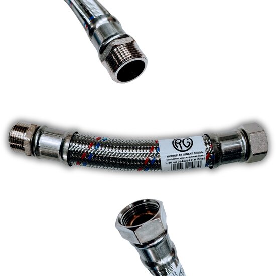 Flexibel DN19 3/4-3/4" M/F 20 cm