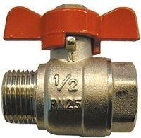 BOLKRAAN VOLLE DOORLAAT MF 3/4" VLINDERHENDEL