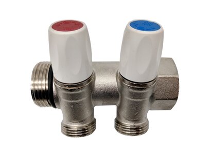 Warmgeperste verdeler 4/4 "met 2 kraantjes
