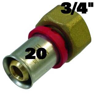 2 Delig pers puntstuk 3/4"F-20mm