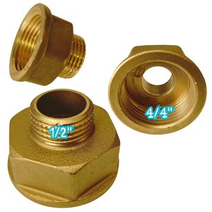 Messing reductie M/F 1/2" - 4/4"