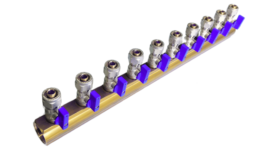 Verdeler 10x 16mm blauw