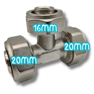 T-stuk 20 x 16 x 20mm
