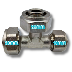 T-stuk 20 x 20 x 16mm