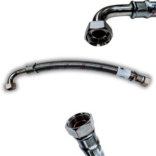 Flexibel met bocht 3/4 3/4 F/F 60 cm DN19
