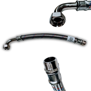 Flexibel met bocht 3/4" M/F 40cm DN19