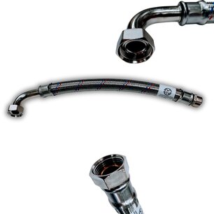 Flexibel met bocht  3/4" M/F  30cm DN19