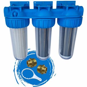Triplex filter 10" (reinigbaar + koolstoffilter + koolstoffilter)