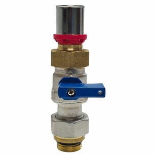 Mini Ball Valve 1/2" Male Thread x 20mm Press Fitting – Blue Handle